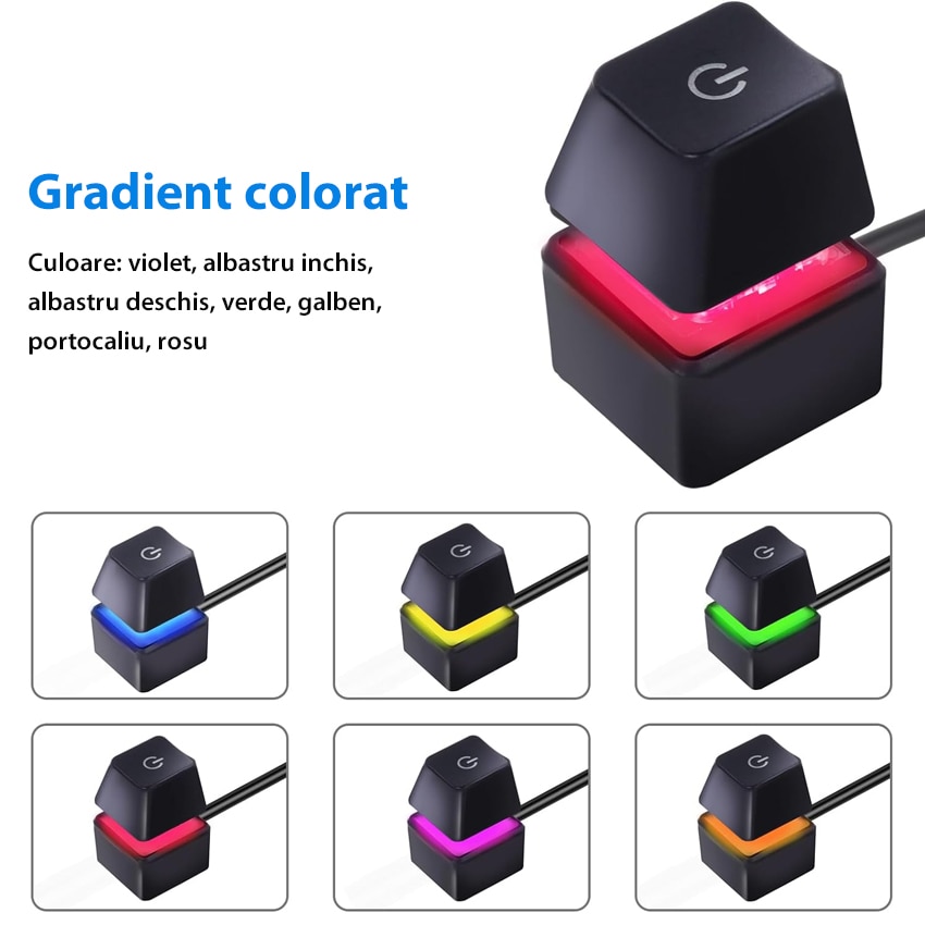 Buton Mecanic ON/OFF PC LED 7 Culori, Chucai, Oprire-Pornire Desktop ...