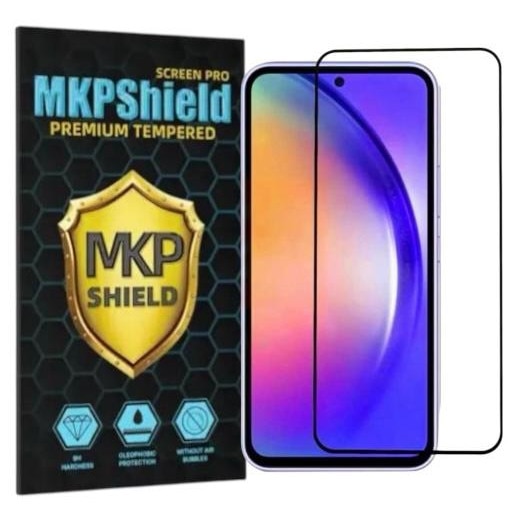 Folie Protectie Sticla securizata Mkpshield, compatibila Samsung Galaxy A54, Full Glue, Ultra HD, Margini Negre