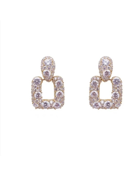 Cercei dama, Zirconiu, 2.5cm, Argintiu