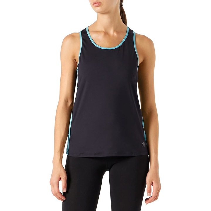 Maiou de sport Aurique din poliester, cu material care elimina umezeala, Bleumarin, M