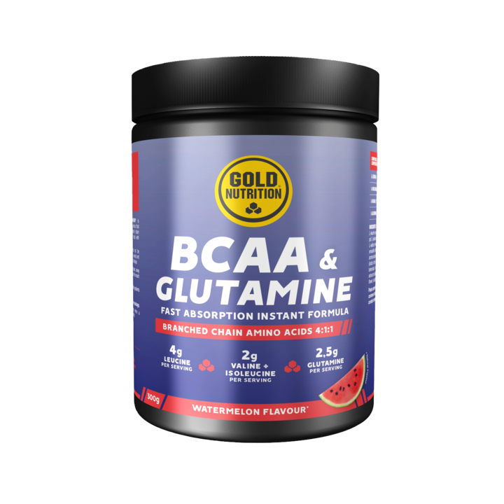 Aminoacizi BCAA si glutamina, GoldNutrition BCAA si Glutamine, pepene rosu, 300g