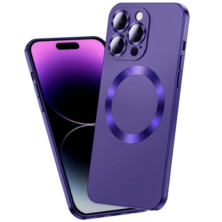 Gyöngyborítás, Magsafe, teljes kameravédelem, indigó lila szín, kompatibilis iPhone 13 Pro készülékkel