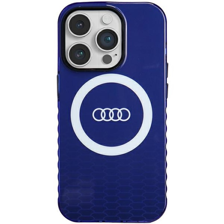 Audi IML Big Logo MagSafe kemény tok iPhone 14 Pro 6.1 készülékhez tengerészkék AU-IMLMIP14P-Q5/D2-BE