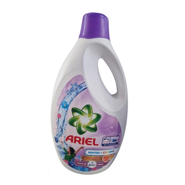 Течен перилен препарат Ariel 3 D Actives Whites+Color + Lenor 120 пранета, 6000 ml