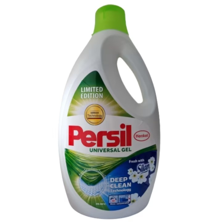 Detergent lichid Persil, Universal gel concentrat, Deep Clean, Fresh with Silan, 5.775 L, 105 spalari