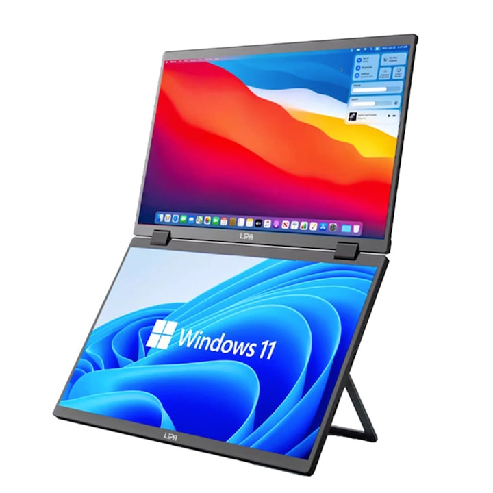 Преносим монитор Dual Lipa HDR-72, Full HD, 15,6 инча, 60Hz, HDR 10, черен