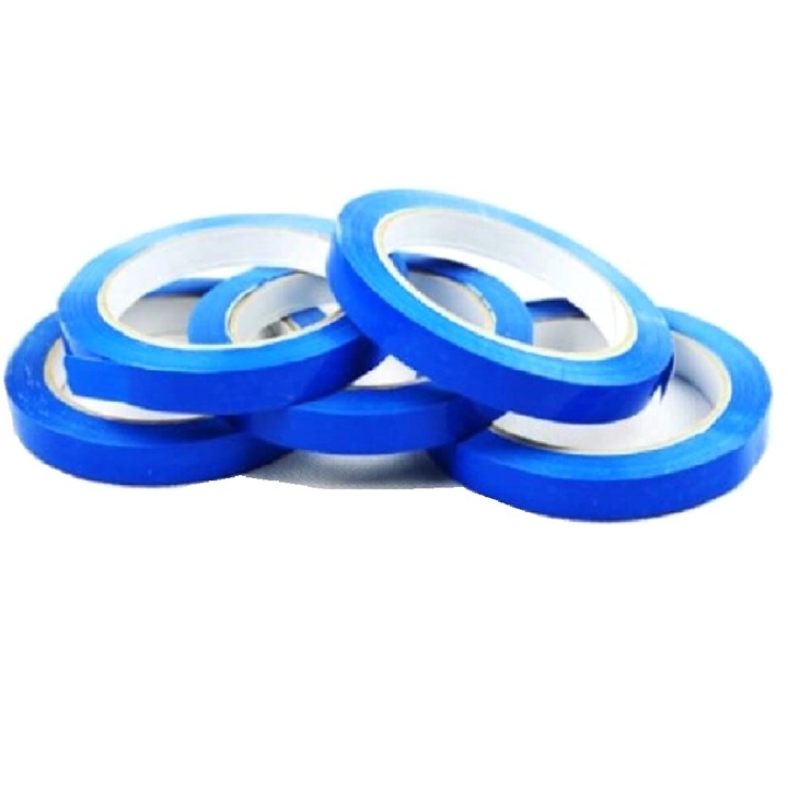 Set 192 Role Banda PVC Albastra pentru Inchis si Sigilat Pungi, 9mm x 66m