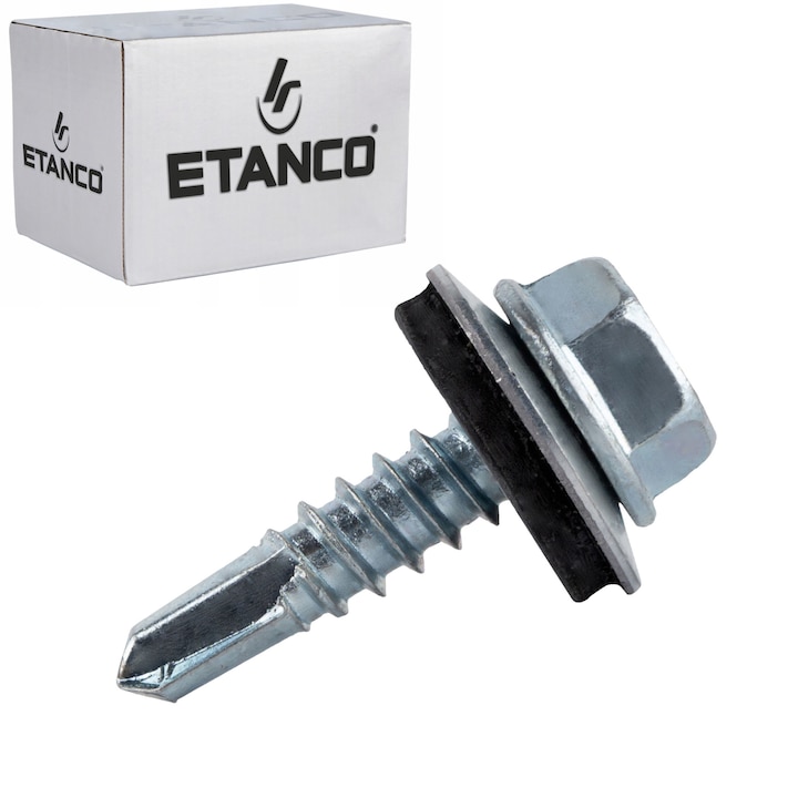 Set 250 Suruburi autoforante pentru metal 3mm, 4, 8x19 mm, Zincat, Etanco GT3 Z14