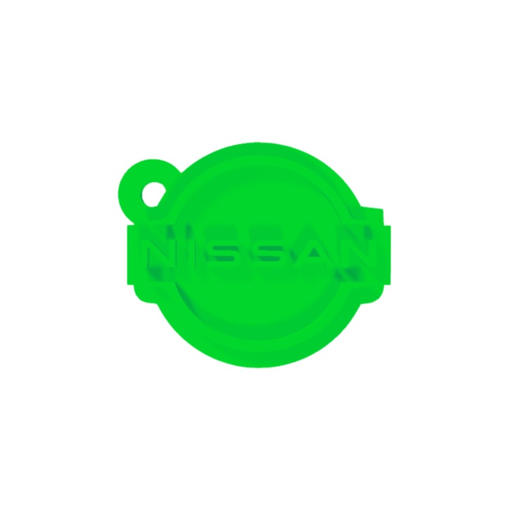 Breloc chei, "NISSAN", 36X 43 mm verde