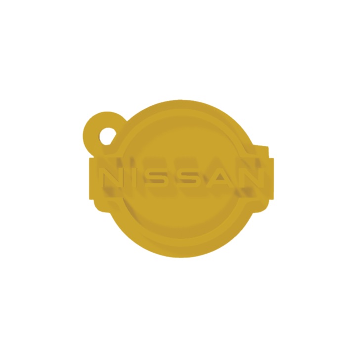 Breloc chei, "NISSAN", 36X 43 mm auriu