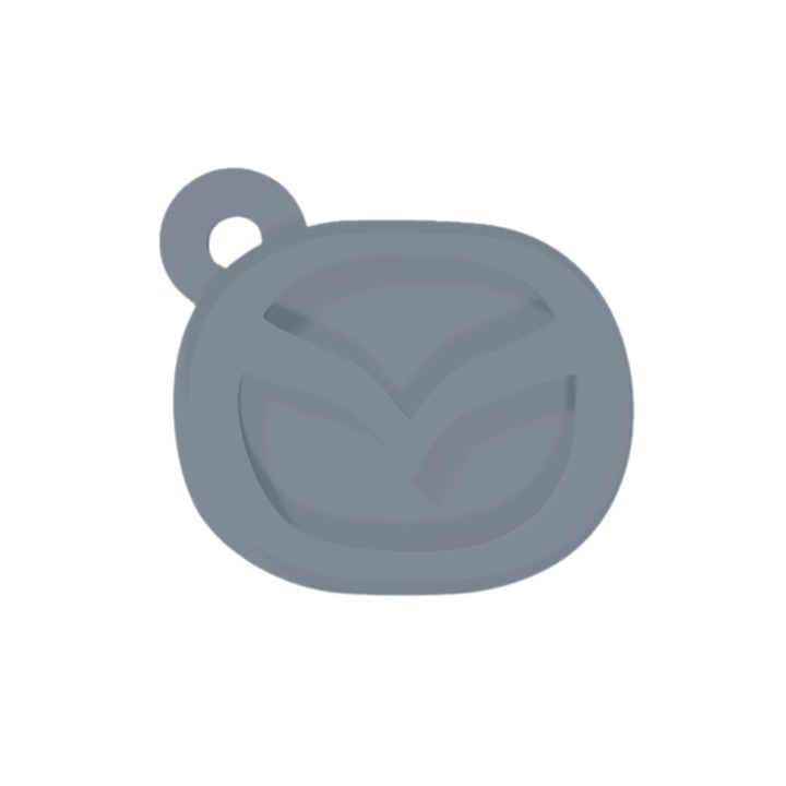 Breloc chei, "MAZDA", 36X 41 mm argintiu