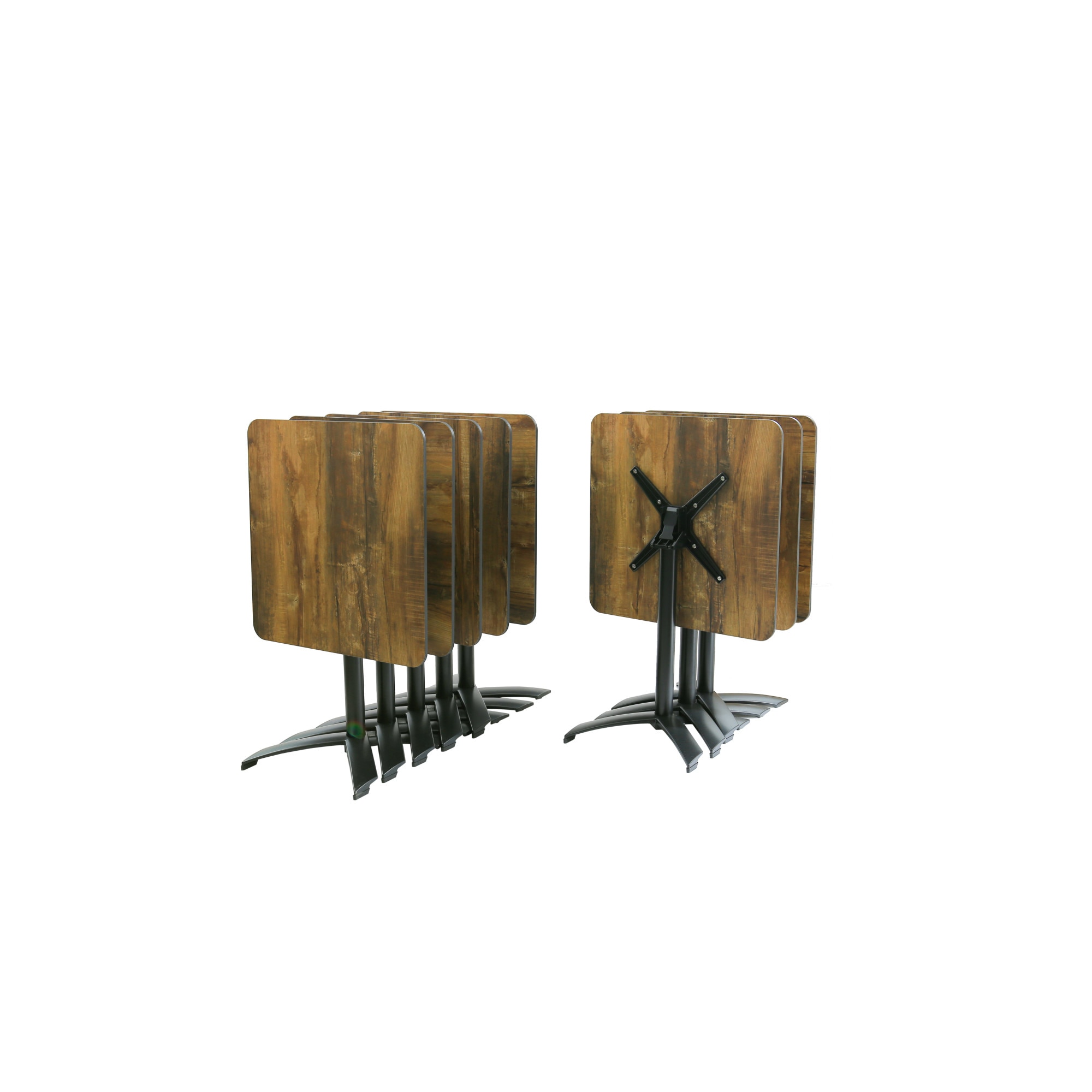 Masa Bistro Dark Wood, Aluminiu/HPL, 70x70 cm - eMAG.ro