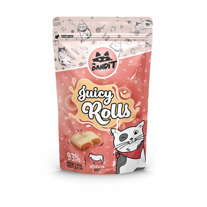 Recompense pentru pisici Mr. Bandit, Juicy Rolls, Vita, 2 x 40 g