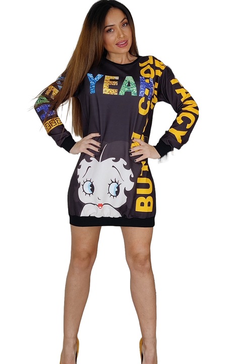 Дамска рокля WildFashion, 199348, Полиестер, Многоцветен, M INTL