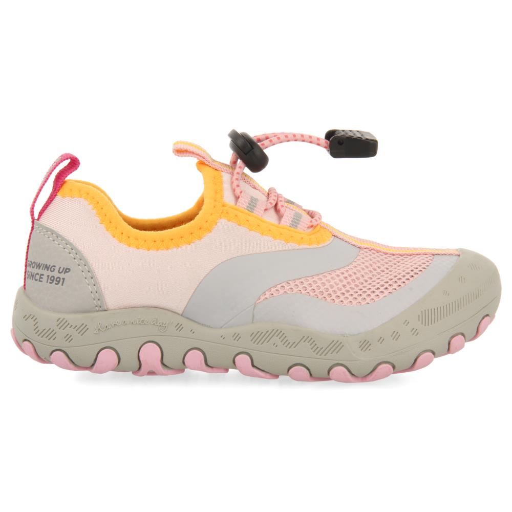 Gioseppo, Pantofi sport slip-on cu insertii de plasa, Roz somon, 32 EU