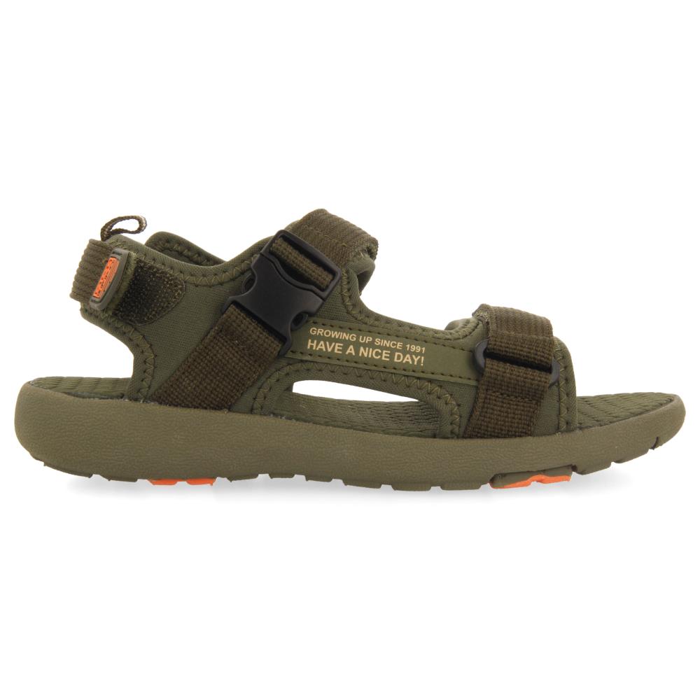 Gioseppo, Sandale cu velcro, din material textil Yaviza 37587, Kaki, 25 EU