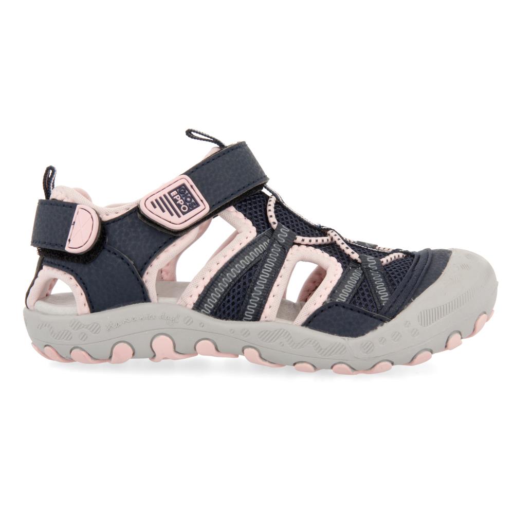 Gioseppo, Sandale cu velcro si decupaje Mazatlan 27603, Roz pal, Bleumarin, 37 EU