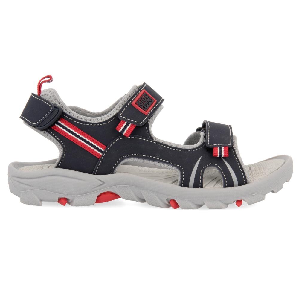 Gioseppo, Sandale cu velcro si detalii contrastante, Bleumarin, 34 EU