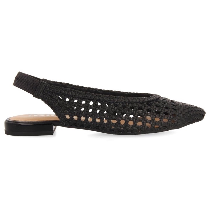 Gioseppo, Pantofi slingback de piele cu perforatii, Negru