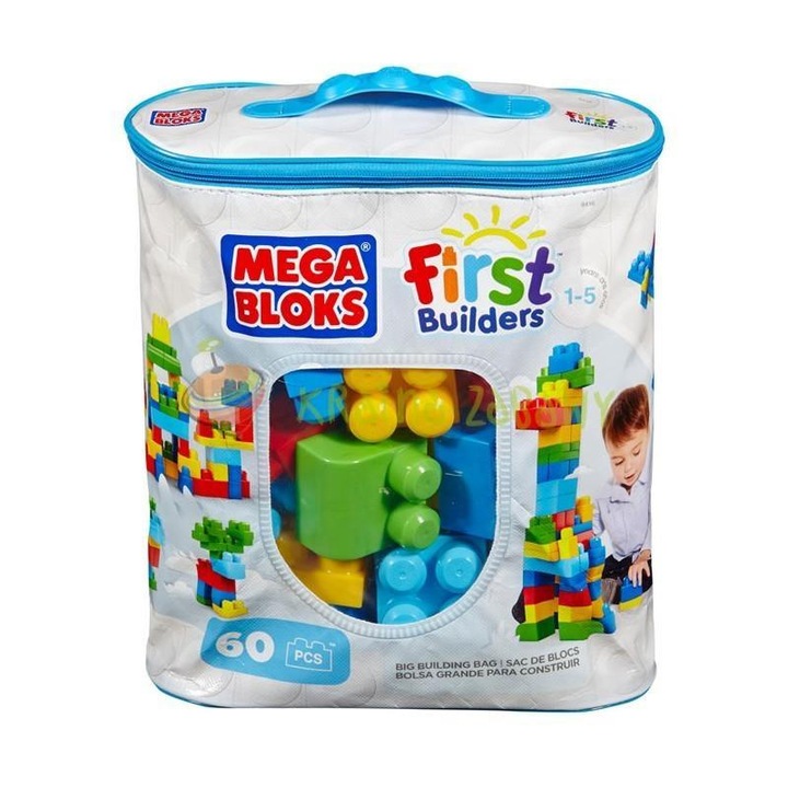 Építőipari készlet Mega Bloks First Builders, többszínű, 1 év+, 60 db