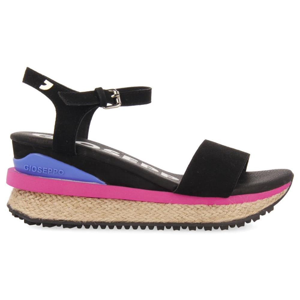 Gioseppo, Sandale wedge de piele ecologica BENAY 27675, Negru, 39
