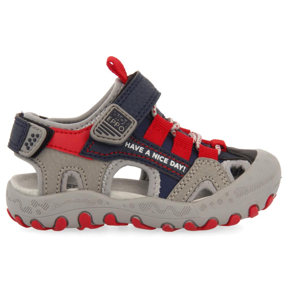 Gioseppo, Sandale cu aspect contrastante BERILO 27697, Rosu, Grej, 21 EU