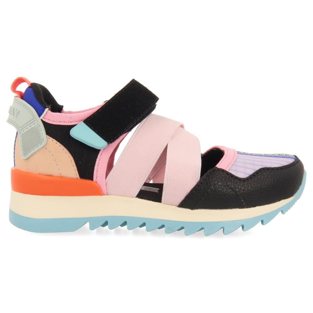 Gioseppo, Pantofi sport cu velcro si decupaje CIDRA 27705, Negru, 28 EU