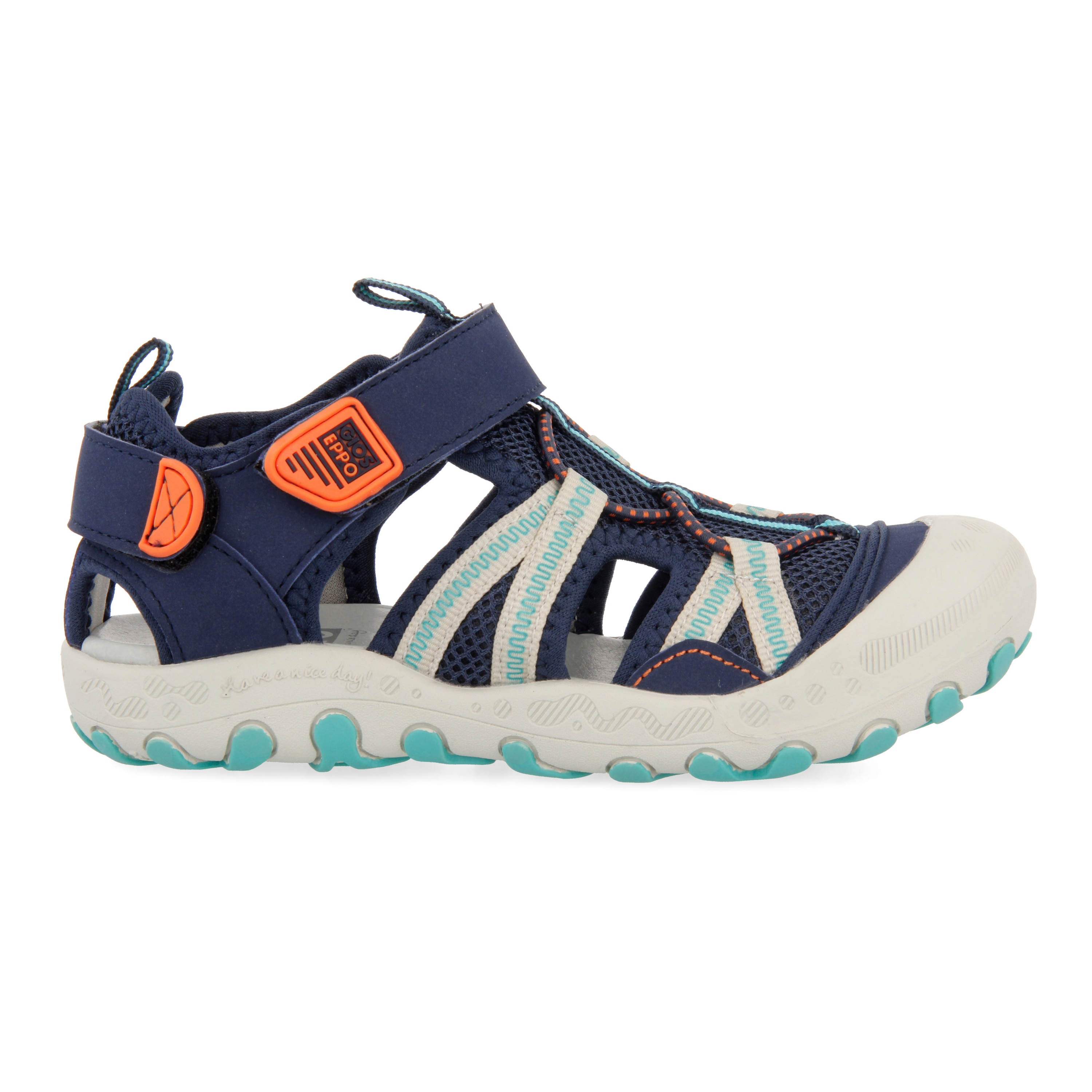Gioseppo, Sandale fisherman cu velcro, Bleumarin, 33 EU