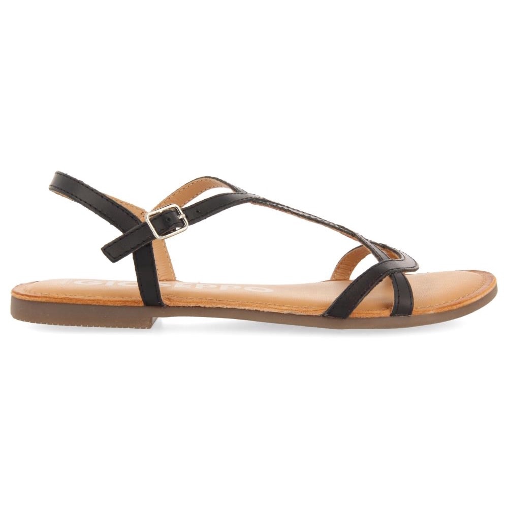 Gioseppo, Sandale cu barete inguste Lamim, Negru, 38