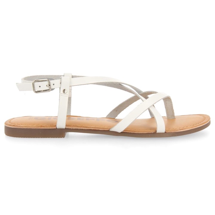 Gioseppo, Sandale de piele cu catarama Lelex, Alb