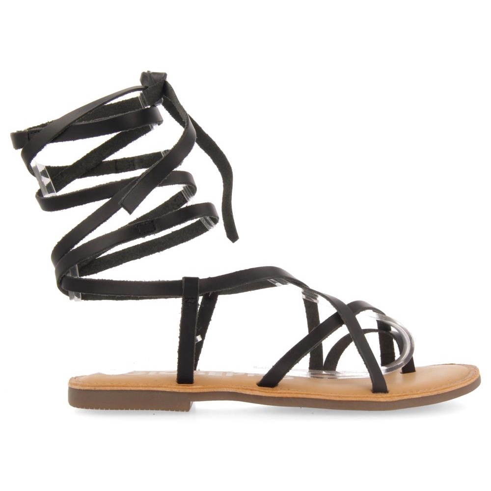 Gioseppo, Sandale de piele Gladiator, Negru, 36