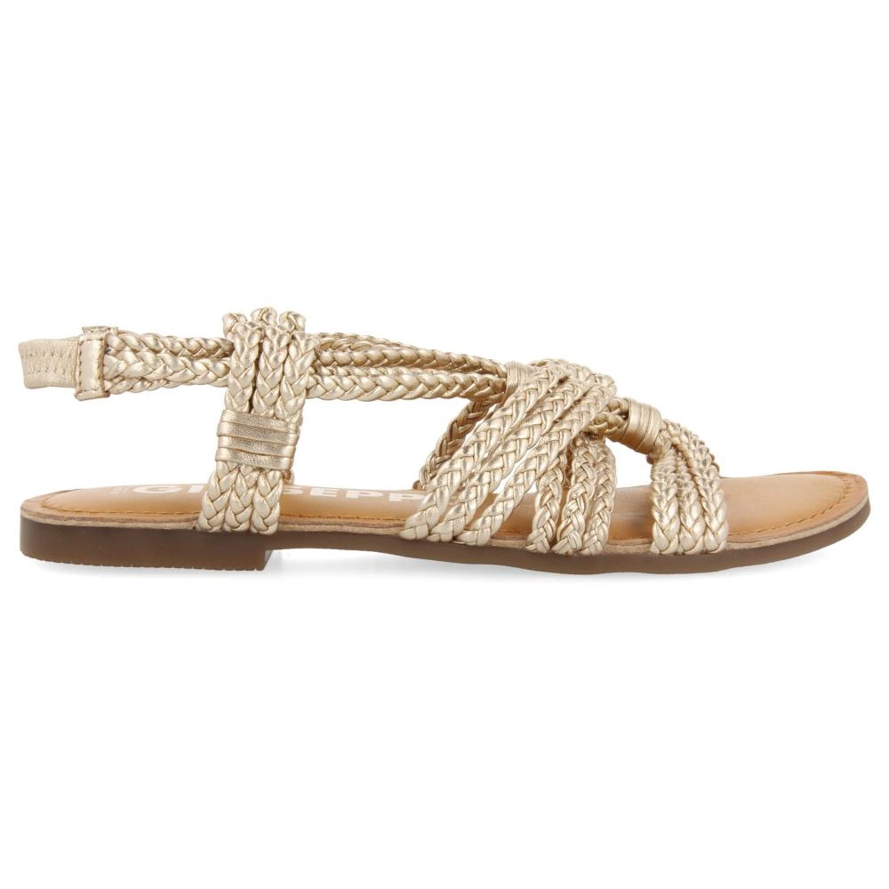 Gioseppo, Sandale de piele cu design impletit, Auriu, 36