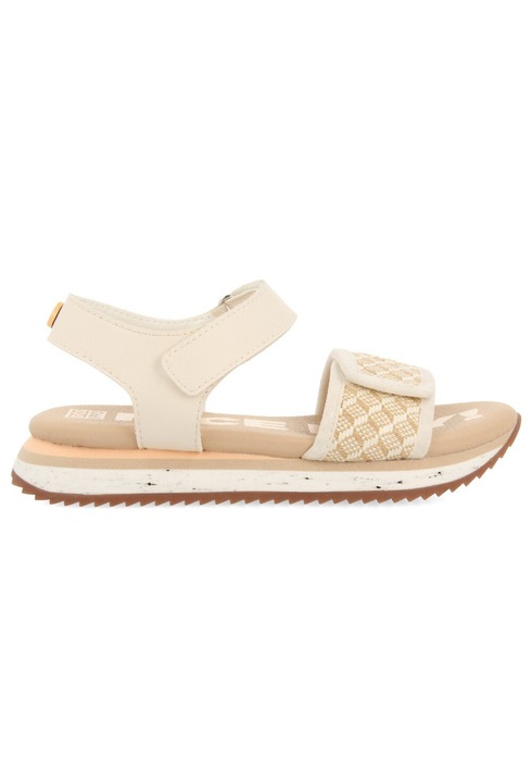 Gioseppo, Sandale cu velcro, Alb murdar, 34 EU