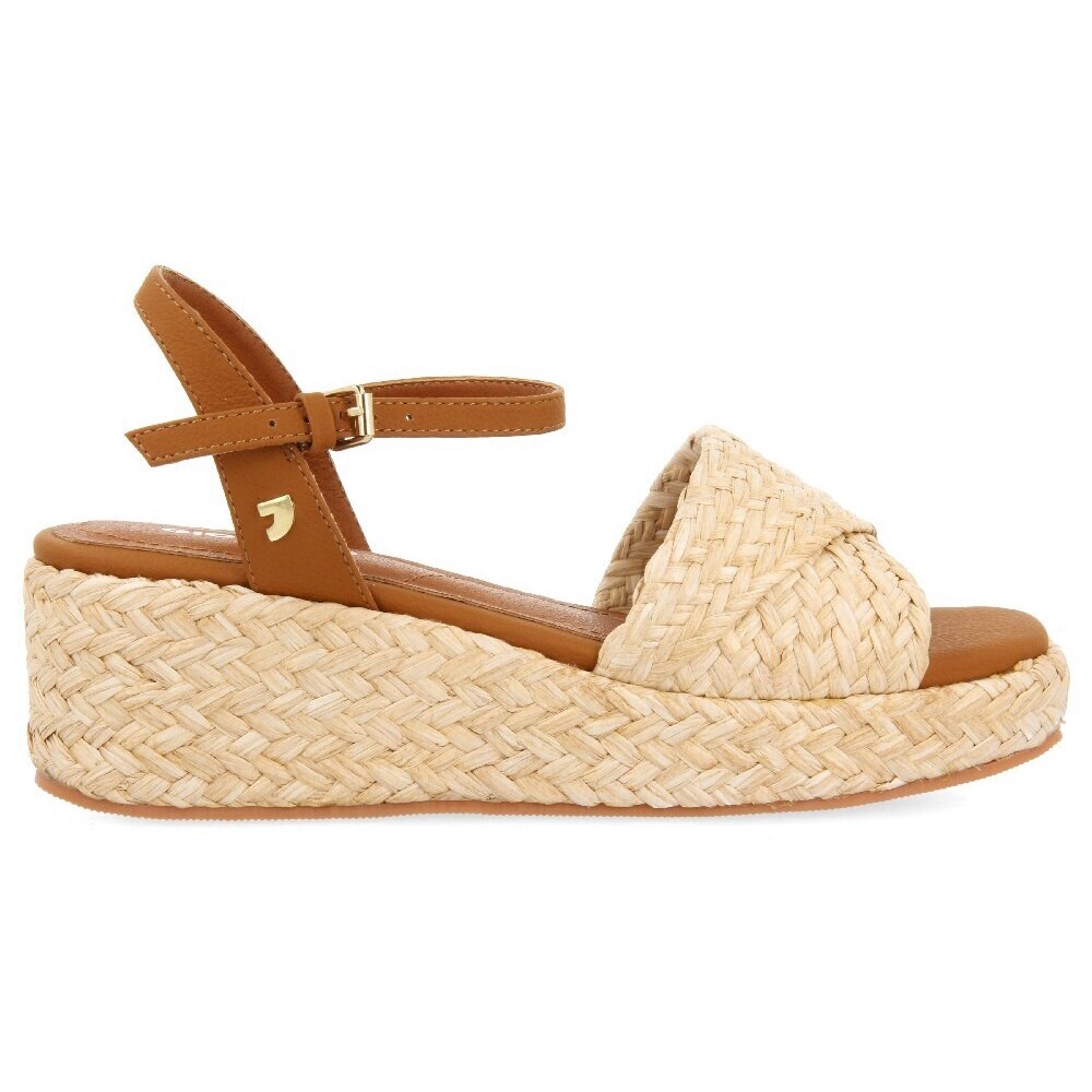 Gioseppo, Sandale wedge cu design impletit, Maro, Bej, 41