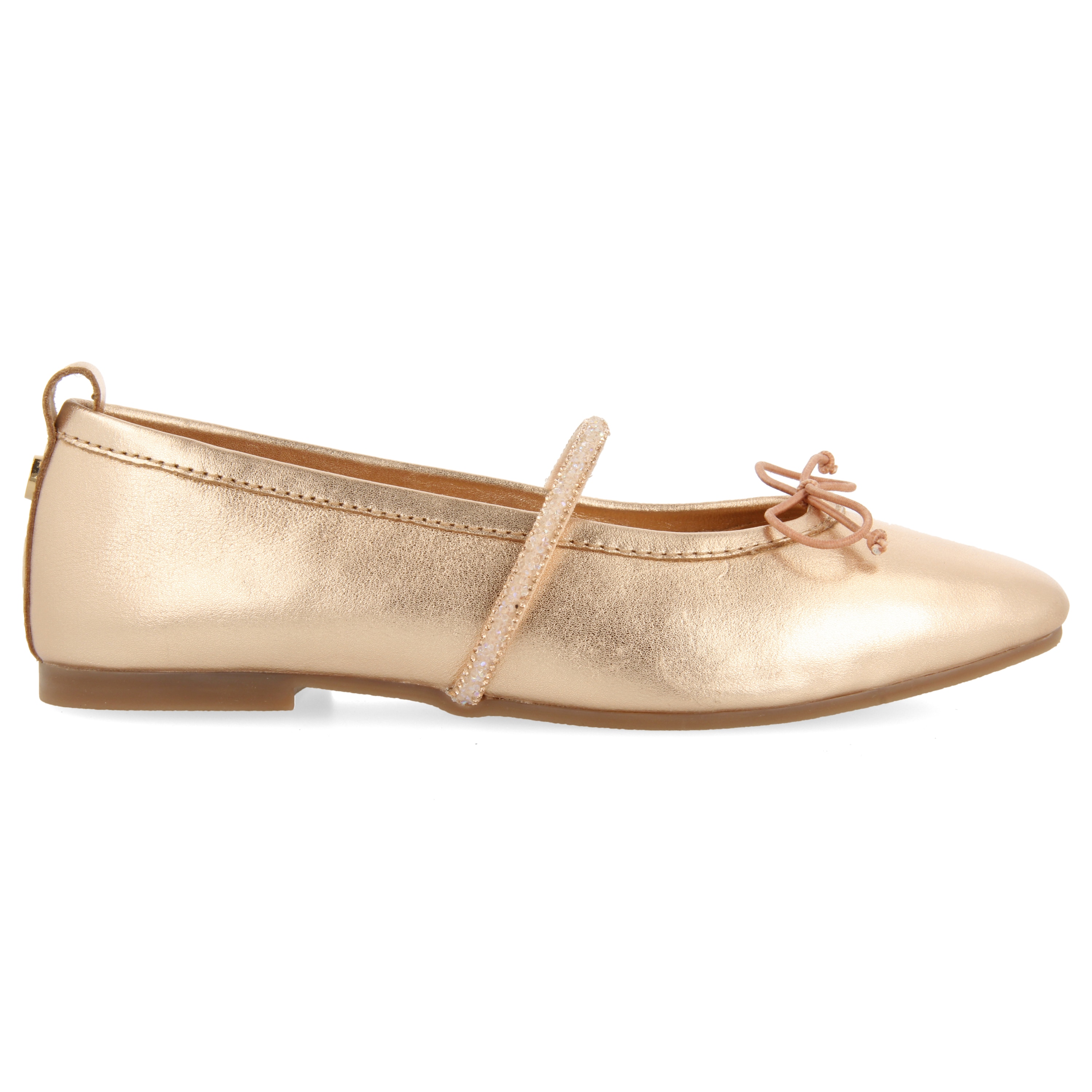 Gioseppo, Balerini de piele cu barete elastice, Auriu rose, 38 EU