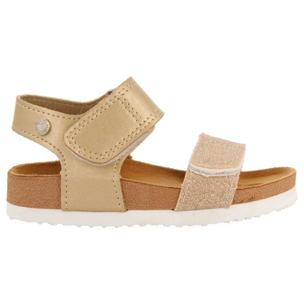 Gioseppo, Sandale cu velcro si detalii stralucitoare, Auriu, 34 EU