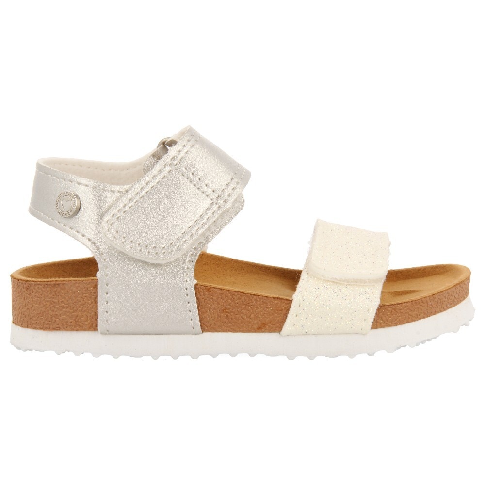 Gioseppo, Sandale cu velcro si detalii stralucitoare, Alb murdar, 33 EU