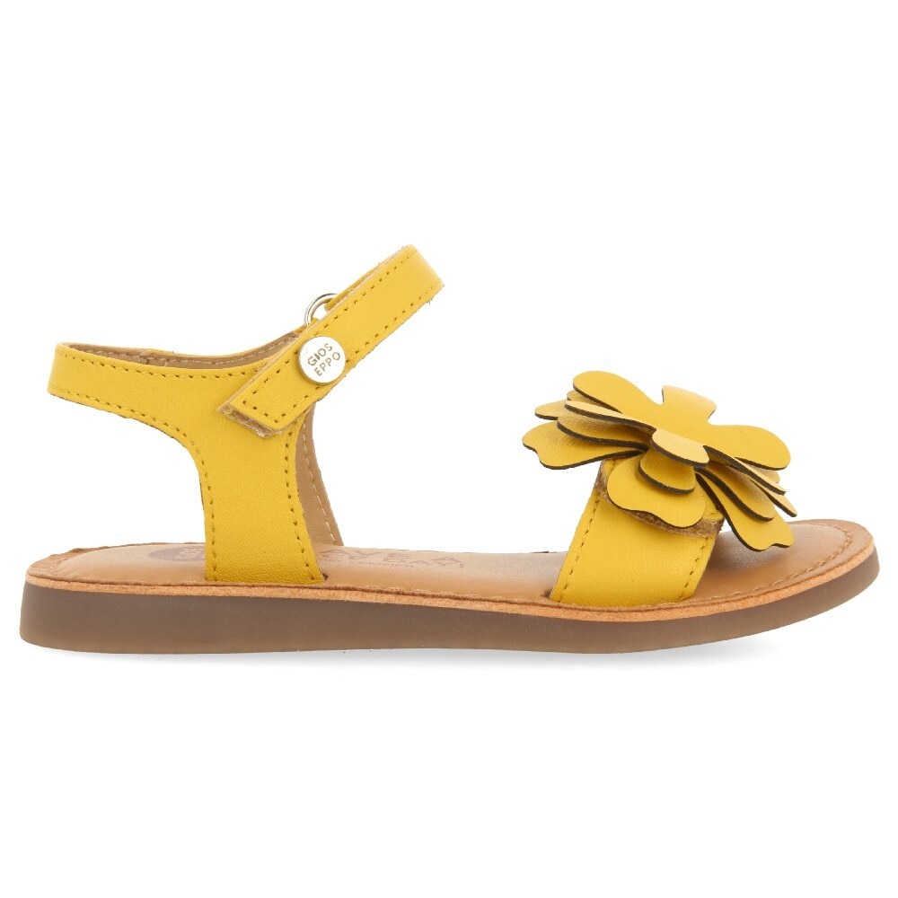 Gioseppo, Sandale de piele cu velcro, Galben, 27 EU