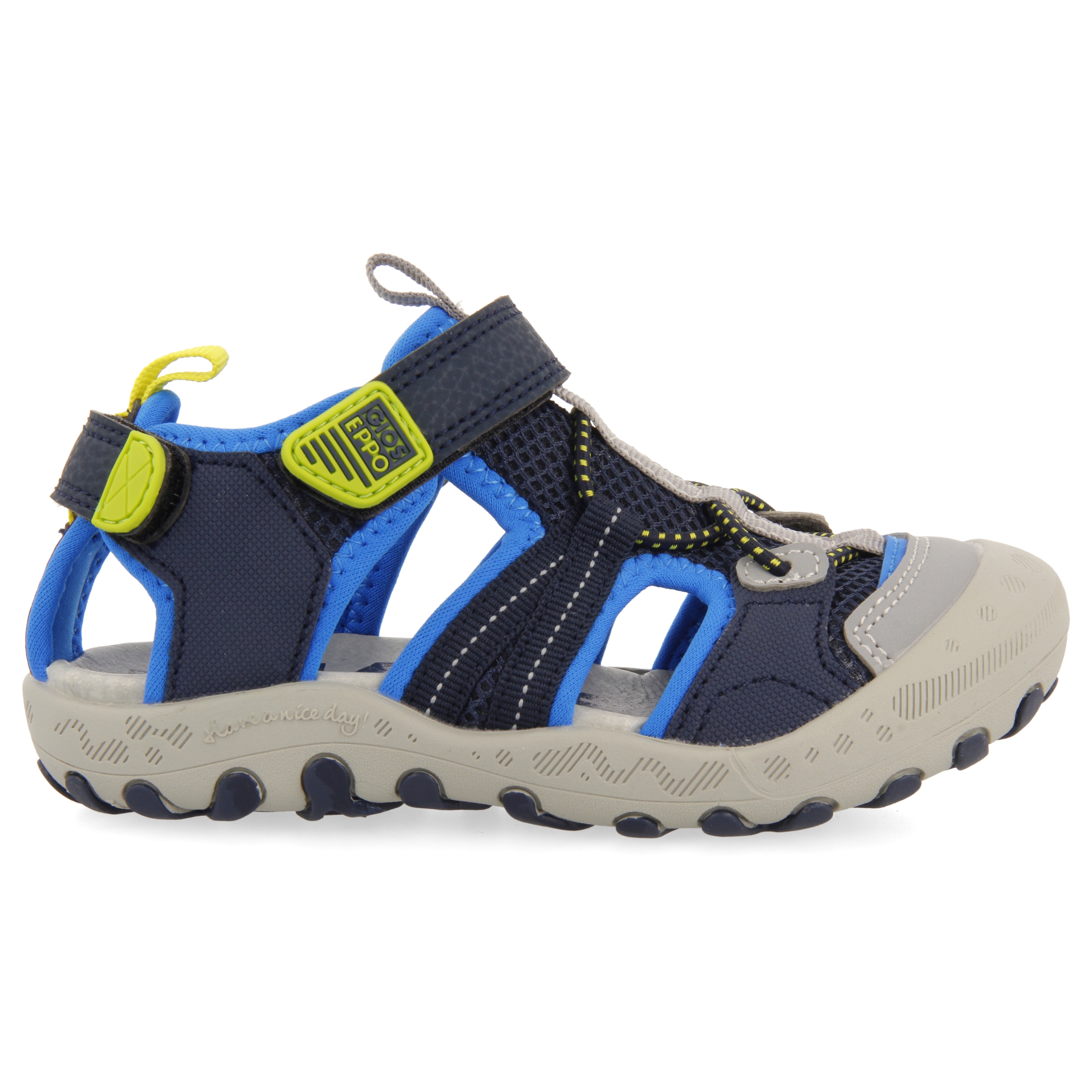 Gioseppo, Pantofi sport cu velcro si decupaje, Albastru royal, Bleumarin, 32 EU