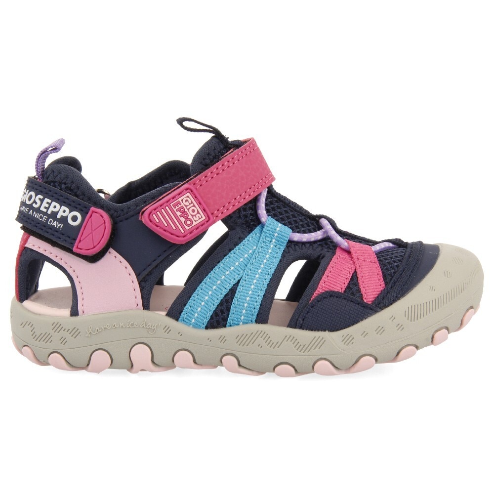 Gioseppo, Sandale fisherman cu velcro, Roz, Albastru deschis, 37 EU