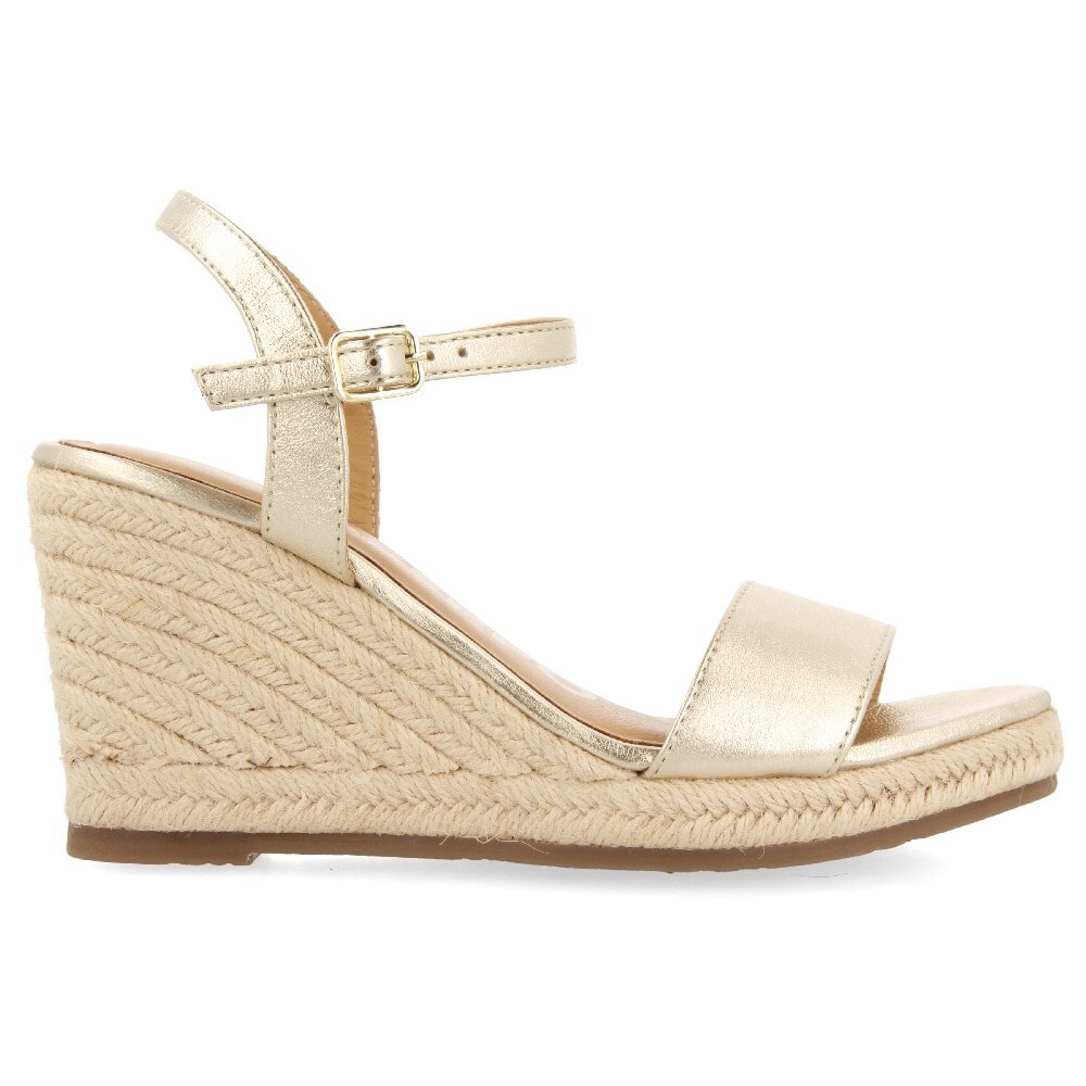 Gioseppo, Sandale-espadrile de piele, Auriu, 39