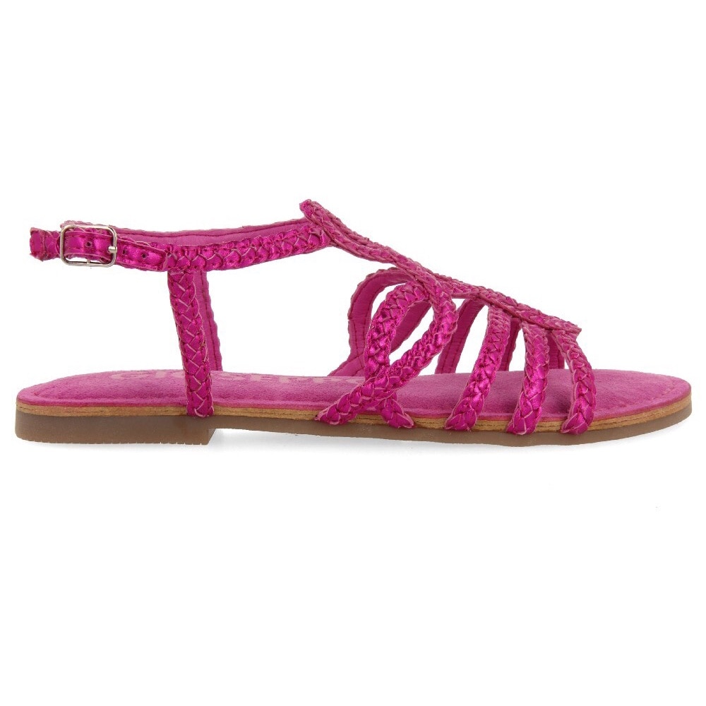 Gioseppo, Sandale de piele cu model impletit Yakima, Fucsia, 36