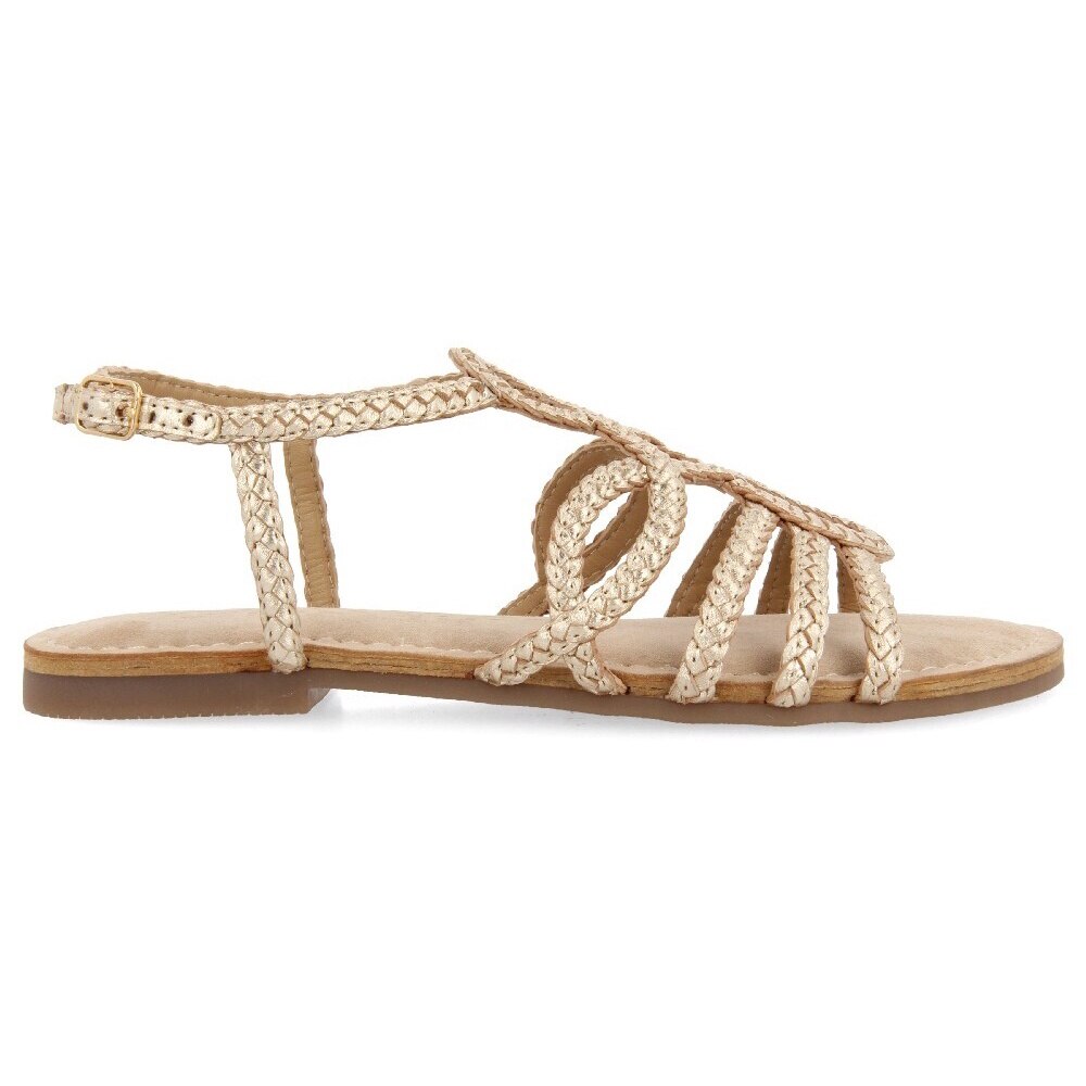 Gioseppo, Sandale de piele cu model impletit Yakima, Auriu, 36