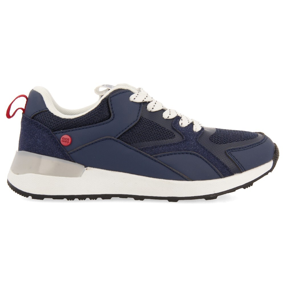 Gioseppo, Pantofi sport de piele ecologica cu garnituri de plasa, Bleumarin, 32 EU