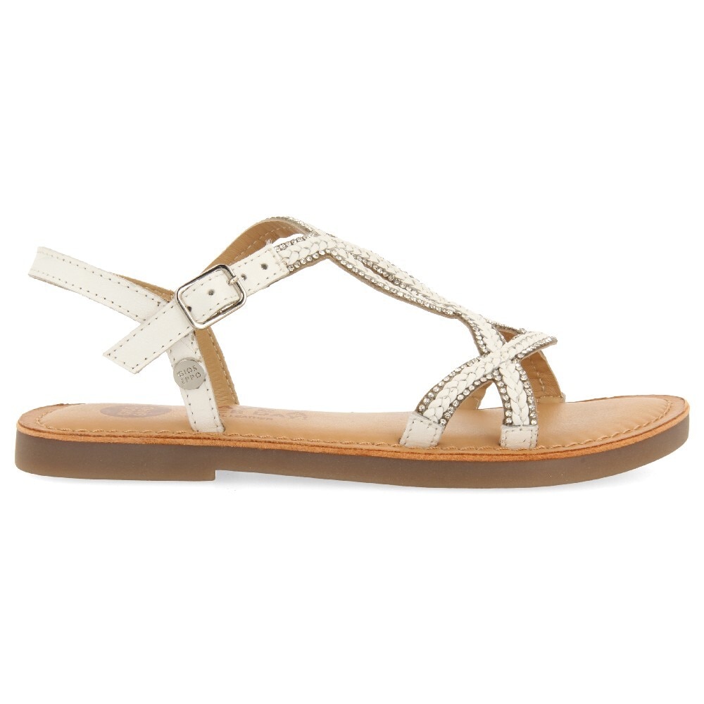Gioseppo, Sandale slingback cu strasuri Aucilla, Alb, 38 EU