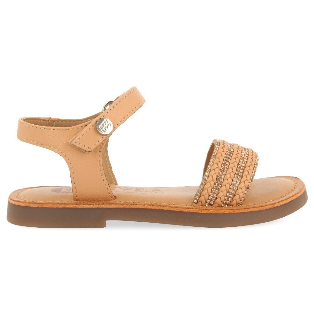 Gioseppo, Sandale de piele cu strasuri Mireval, Bej, 28 EU