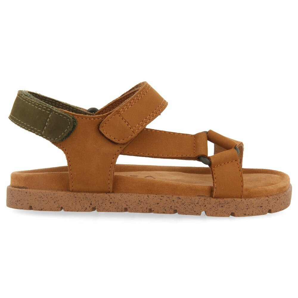 Gioseppo, Sandale de piele nabuc cu velcro Depoe, Caramel, 26 EU