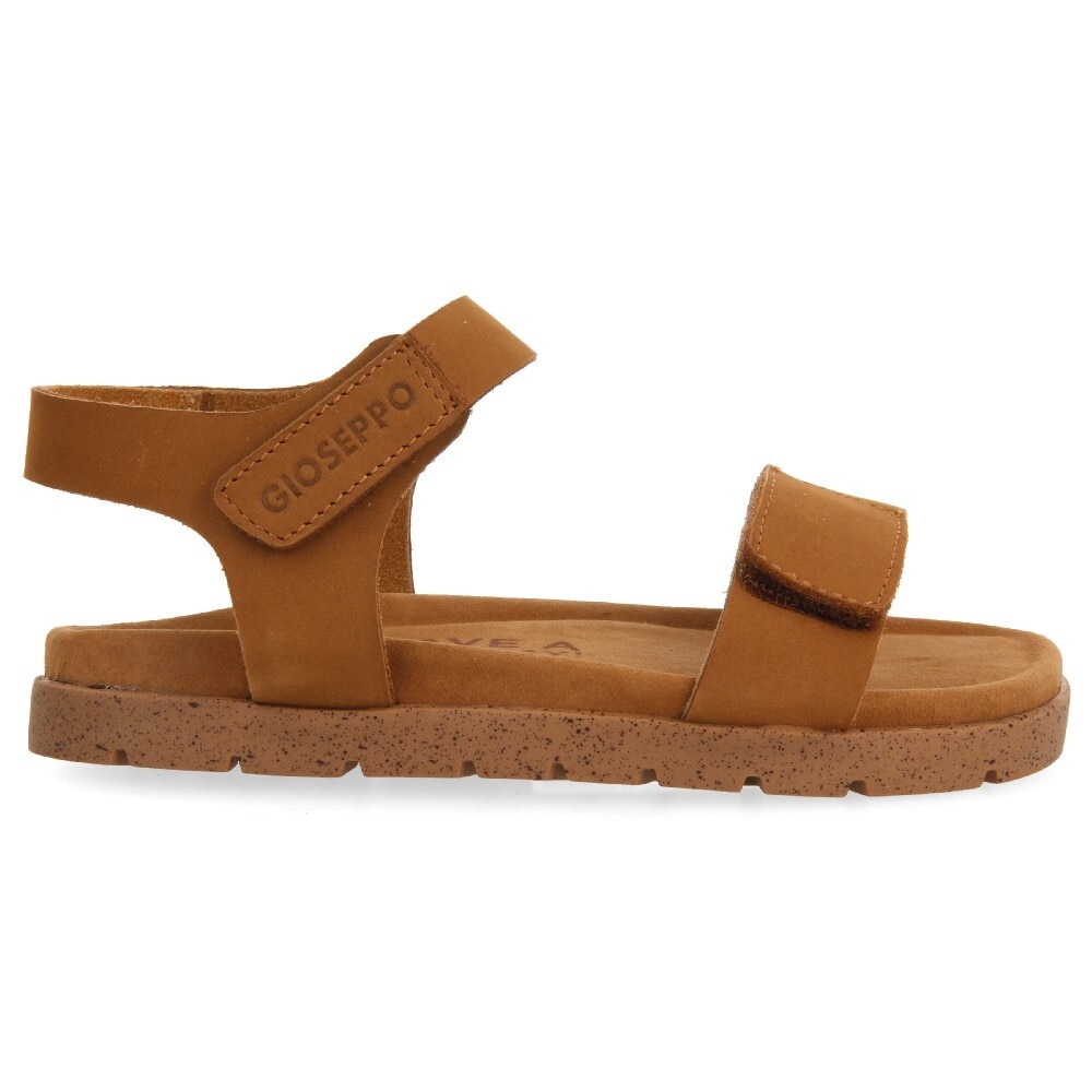 Gioseppo, Sandale de piele cu velcro Bude, Caramel, 29 EU