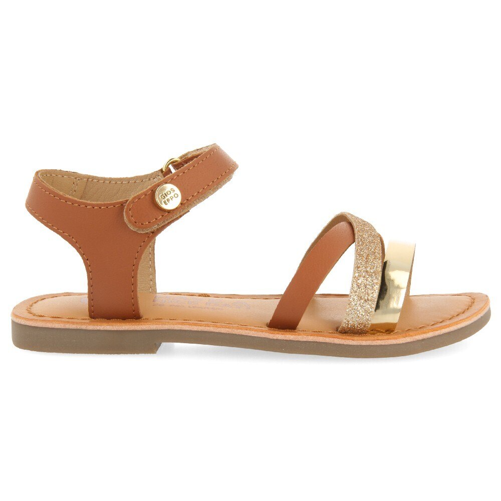 Gioseppo, Sandale de piele si piele ecologica Laetwy, Caramel, 28 EU