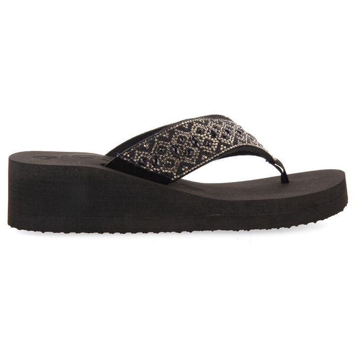 Gioseppo, Papuci flip-flop wedge Drenove, Negru, 40